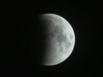 Lunar eclipse as seen in Jaipur in this file picture from 2018. (Himanshu Vyas / Hindustan Times)