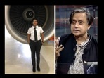 The image shows pilot Jeni Jerome and Thiruvananthapuram MP Shashi Tharoor. The image shows pilot Jeni Jerome and Thiruvananthapuram MP Shashi Tharoor.