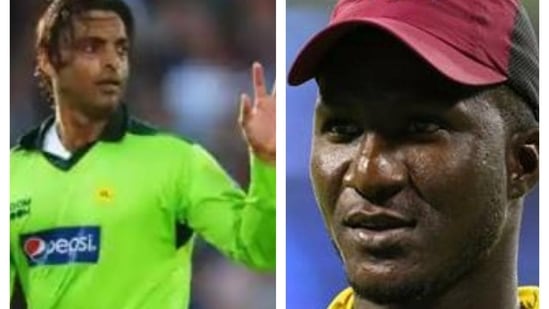 Shoaib Akhtar and Darren Sammy.(File)