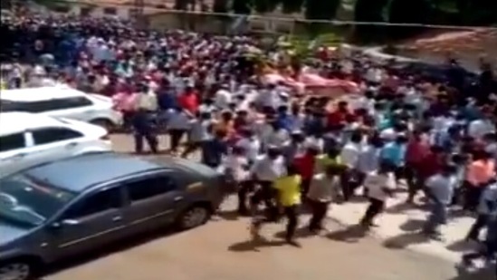 State home minister Basavaraj Bommai has said that action will be taken regarding the gathering of the crowd for the funeral.(Screenshot from video shared by ANI) State home minister Basavaraj Bommai has said that action will be taken regarding the gathering of the crowd for the funeral.(Screenshot from video shared by ANI)