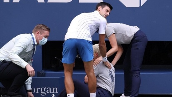 File Photo of Novak Djokovic striking the line-judge during 2020 US Open. (Twitter) File Photo of Novak Djokovic striking the line-judge during 2020 US Open. (Twitter)