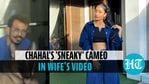 With curtains as aid, Chahal takes a sneak peek at wife Dhanashree's dance video With curtains as aid, Chahal takes a sneak peek at wife Dhanashree's dance video