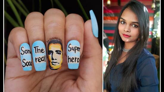 Patna-based Rajni Ranjan showcases her Covid-19 inspired nail art,  expresses gratitude for Sonu Sood - Hindustan Times