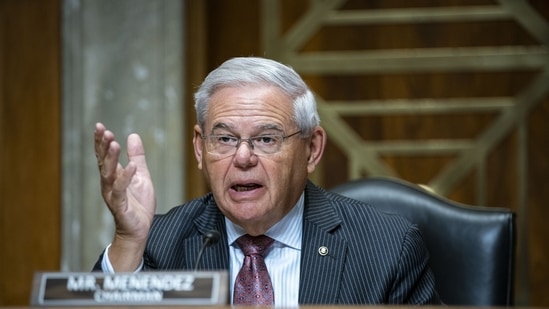Senator Robert Menendez was joined by Mahajan along with his wife Neha and two daughters at a press conference to announce his safe return.(Bloomberg)