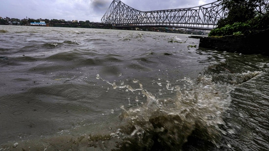 A storm like weather conditions near Howrah bridge due to the formation of cyclone Yaas, in Howrah (PTI Photo) A storm like weather conditions near Howrah bridge due to the formation of cyclone Yaas, in Howrah (PTI Photo)