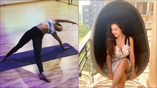 Malaika Arora pulls off a neat Camatkarasana to improve self confidence with Yoga(Instagram/malaikaaroraofficial)