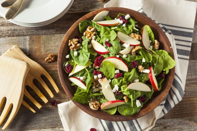 Homemade Walnut Spinach Salad with Cheese and Cranberries (Getty Images/iStockphoto) Homemade Walnut Spinach Salad with Cheese and Cranberries (Getty Images/iStockphoto)