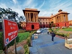 The Union finance minister is the chairperson of the GST Council, where states/UTs are represented by finance ministers. The council is meeting after a gap of over seven months.(File photo) The Union finance minister is the chairperson of the GST Council, where states/UTs are represented by finance ministers. The council is meeting after a gap of over seven months.(File photo)