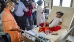 UP chief minister Yogi Adityanath inspects the paediatric ward at BRD Medical College, in Gorakhpur on Tuesday.(PTI Photo) UP chief minister Yogi Adityanath inspects the paediatric ward at BRD Medical College, in Gorakhpur on Tuesday.(PTI Photo)