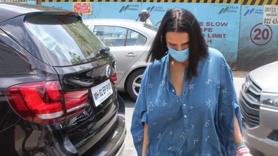 Neha Dhupia was also seen at the hospital with them in Santa Cruz.