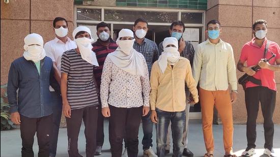 The four men arrested by Delhi Police late on Tuesday from outer Delhi. (Photo: Delhi Police) The four men arrested by Delhi Police late on Tuesday from outer Delhi. (Photo: Delhi Police)