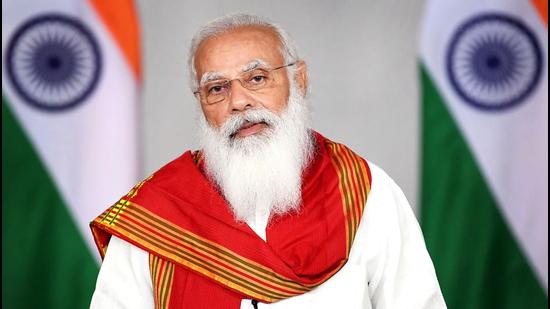 Prime Minister Narendra Modi addresses Virtual Vesak Global Celebrations on Buddha Purnima in Delhi on Wednesday, May 26. (PTI) Prime Minister Narendra Modi addresses Virtual Vesak Global Celebrations on Buddha Purnima in Delhi on Wednesday, May 26. (PTI)