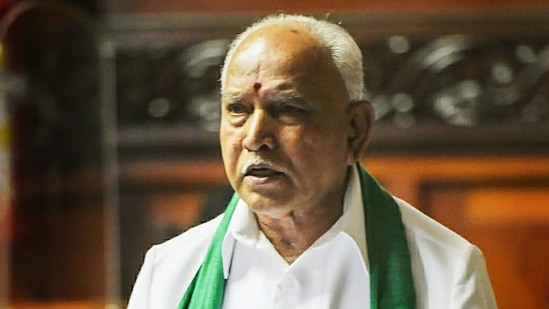 Karnataka Chief Minister B S Yediyurappa presents the State Budget 2021-22 in the Vidhana Soudha, Bengaluru, Monday, March 8, 2021.(PTI) Karnataka Chief Minister B S Yediyurappa presents the State Budget 2021-22 in the Vidhana Soudha, Bengaluru, Monday, March 8, 2021.(PTI)