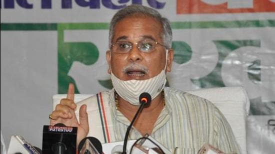 Chhattisgarh chief minister Bhupesh Baghel attacked BJP leader and former CM Raman Singh over the Congress toolkit case. (PTI)