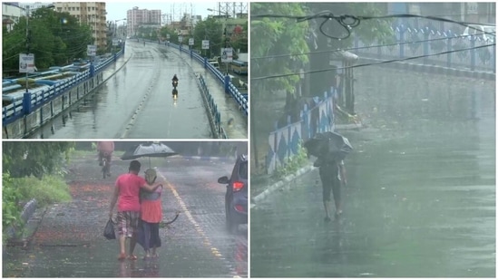 Rain lashed Kolkata and several other cities of West Bengal on Wednesday morning.(ANI)