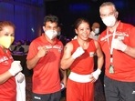 Mary Kom made her way into the final after defeating Lutsaikhan Altantsetseg. (BFI Official/Twitter) Mary Kom made her way into the final after defeating Lutsaikhan Altantsetseg. (BFI Official/Twitter)