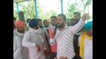 Gangster-turned-activist Lakha Sidhana addressing a gathering at Mehlan Chowk village of Sangrur district on Thursday. Gangster-turned-activist Lakha Sidhana addressing a gathering at Mehlan Chowk village of Sangrur district on Thursday.