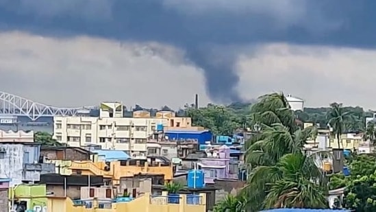 Cyclone 'Yaas', which made its landfall near Dhamra port in Odisha, barrelled through the neighbouring state and Bengal on Wednesday, causing widespread destruction as it hollered on its path to Jharkhand.(reuters/ via Instagram@rupamsarkar11)