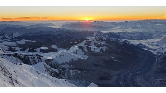 The most difficult to see sunrise! Nearly from the top of the world – 4.58 am May 22, 2019.(Aditya Gupta)