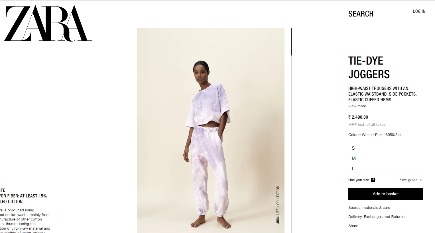 The sweatpants are worth ₹2,490(Zara.com)