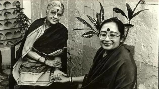 Artist Alka Raghuvanshi with her metaphoric guru MS Subbulakshmi. (Photo: Facebook) Artist Alka Raghuvanshi with her metaphoric guru MS Subbulakshmi. (Photo: Facebook)