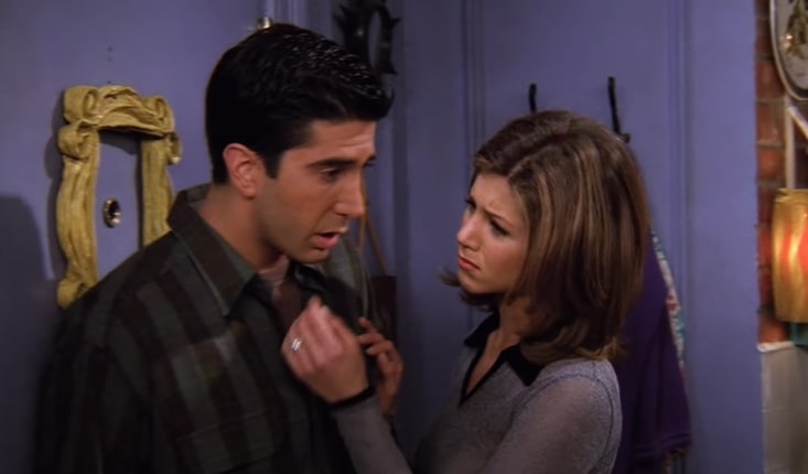 Jennifer Aniston and David Schwimmer in a still from Friends.