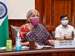 Union Finance Minister Nirmala Sitharaman chairs the 43rd GST Council meeting in New Delhi.