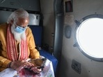 Earlier in the day, PM Modi held a review meeting with Odisha chief minister Naveen Patnaik and other officials of the state administrations to assess the impact of Cyclone Yaas.(PMO/Twitter) Earlier in the day, PM Modi held a review meeting with Odisha chief minister Naveen Patnaik and other officials of the state administrations to assess the impact of Cyclone Yaas.(PMO/Twitter)