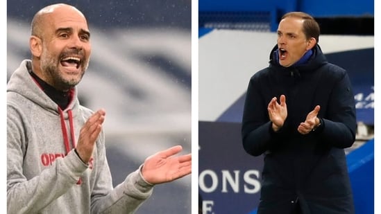 Manchester City manager Pep Guardiola (left) and Chelsea manager Thomas Tuchel (right).(Reuters/AP/File)