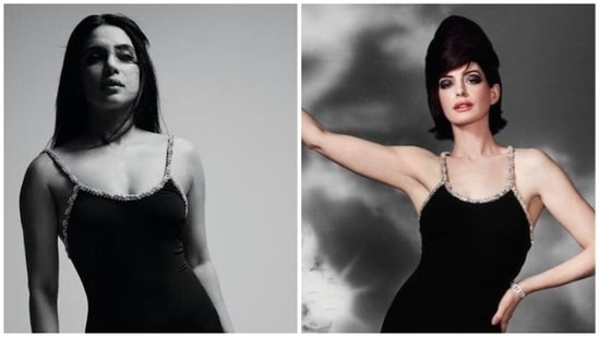 Priyanka Chopra and Anne Hathaway wear same bodycon black dress for their  shoots | Fashion Trends