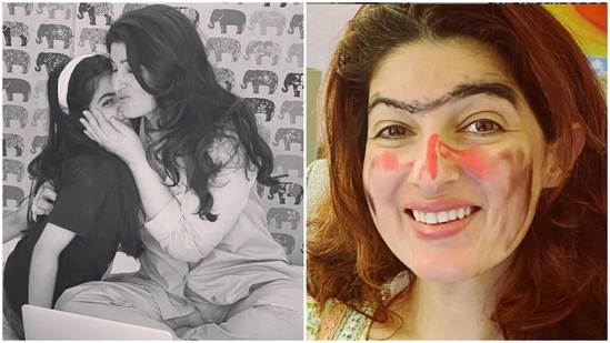 Twinkle Khanna shared a picture of the work done on her face by daughter Nitara.