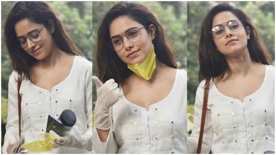 Nushrratt Bharuccha was spotted wearing a simple cotton kurta set that cost Rs. 5,500.(Varindar Chawla)
