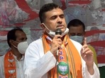 Suvendu Adhikari criticised her in a series of tweets on Friday after Mamata Banerjee skipped the review meeting chaired by the Prime Minister, (ANI Photo) Suvendu Adhikari criticised her in a series of tweets on Friday after Mamata Banerjee skipped the review meeting chaired by the Prime Minister, (ANI Photo)