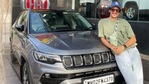 Vijay Varma with latest car, a Jeep Compass.