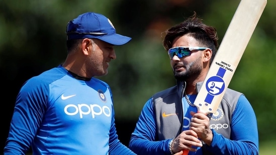 File image of MS Dhoni with Rishabh Pant.(File/Reuters) File image of MS Dhoni with Rishabh Pant.(File/Reuters)
