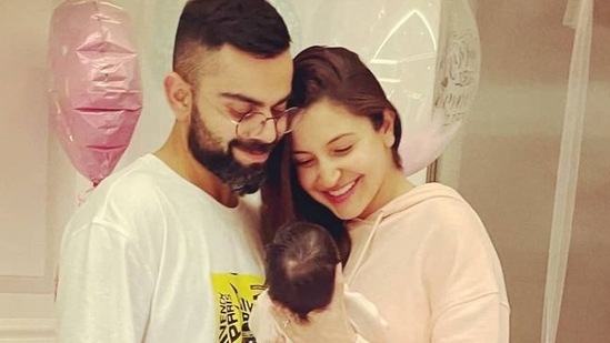 Virat Kohli and Anushka Sharma with daughter Vamika.