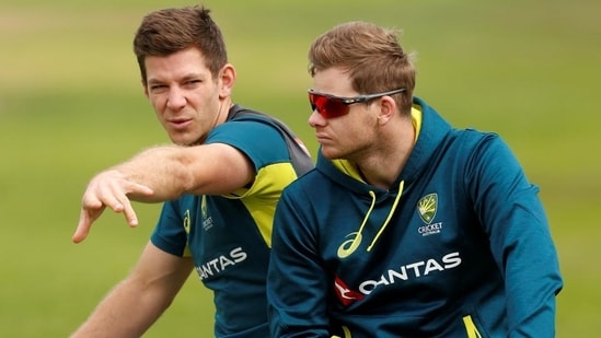 Australia's Steve Smith and Tim Paine during nets.(Action Images via Reuters)