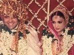 Bobby Deol and Tanya Deol on their wedding day in 1996.