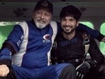 Shahid Kapoor poses with his father, Pankaj Kapur.
