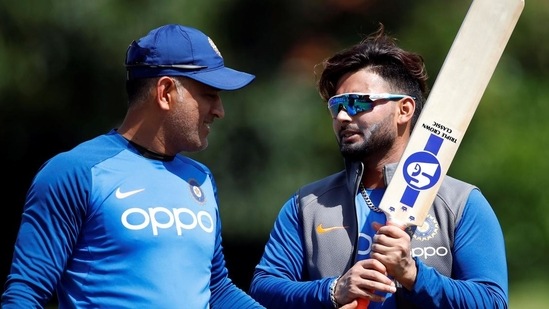 File image of MS Dhoni with Rishabh Pant.(File/Reuters) File image of MS Dhoni with Rishabh Pant.(File/Reuters)