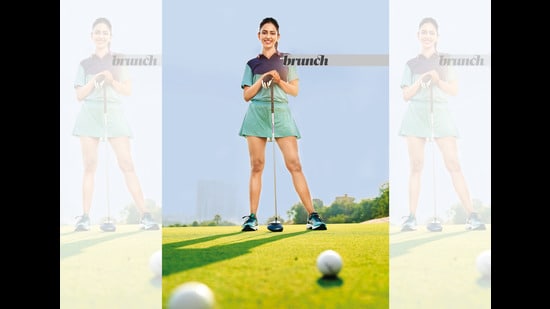 Rakul says she was pretty serious about golf, something she was good at since she was 14. She played to a single handicap, and competed on the junior circuit; Styling by Neerja Kona; Location courtesy: Boulder Hills Golf & Country Club, Hyderabad; Make-up: Azrah; Hair: Aliya Shaik; Spot Boy: Mohan Kumar A; PR: Meghna Chadha (Eshaan Giri)