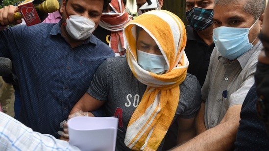 Olympic wrestler Sushil Kumar and his associate Ajay Kumar (back) . (Photo by Arvind Yadav/ Hindustan Times)