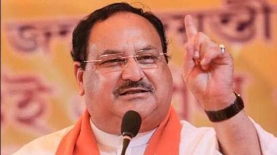 BJP national president JP Nadda said party workers in one lakh villages and hamlets are serving the needy to mark the government’s seventh anniversary in power at the Centre. (PTI PHOTO.)