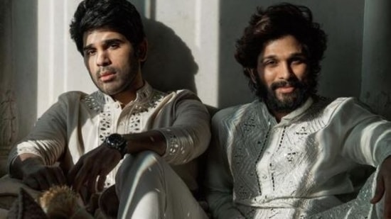 Allu Arjun with Allu Sirish in a throwback picture from their cousin, actor Niharika Konidela's wedding last year.