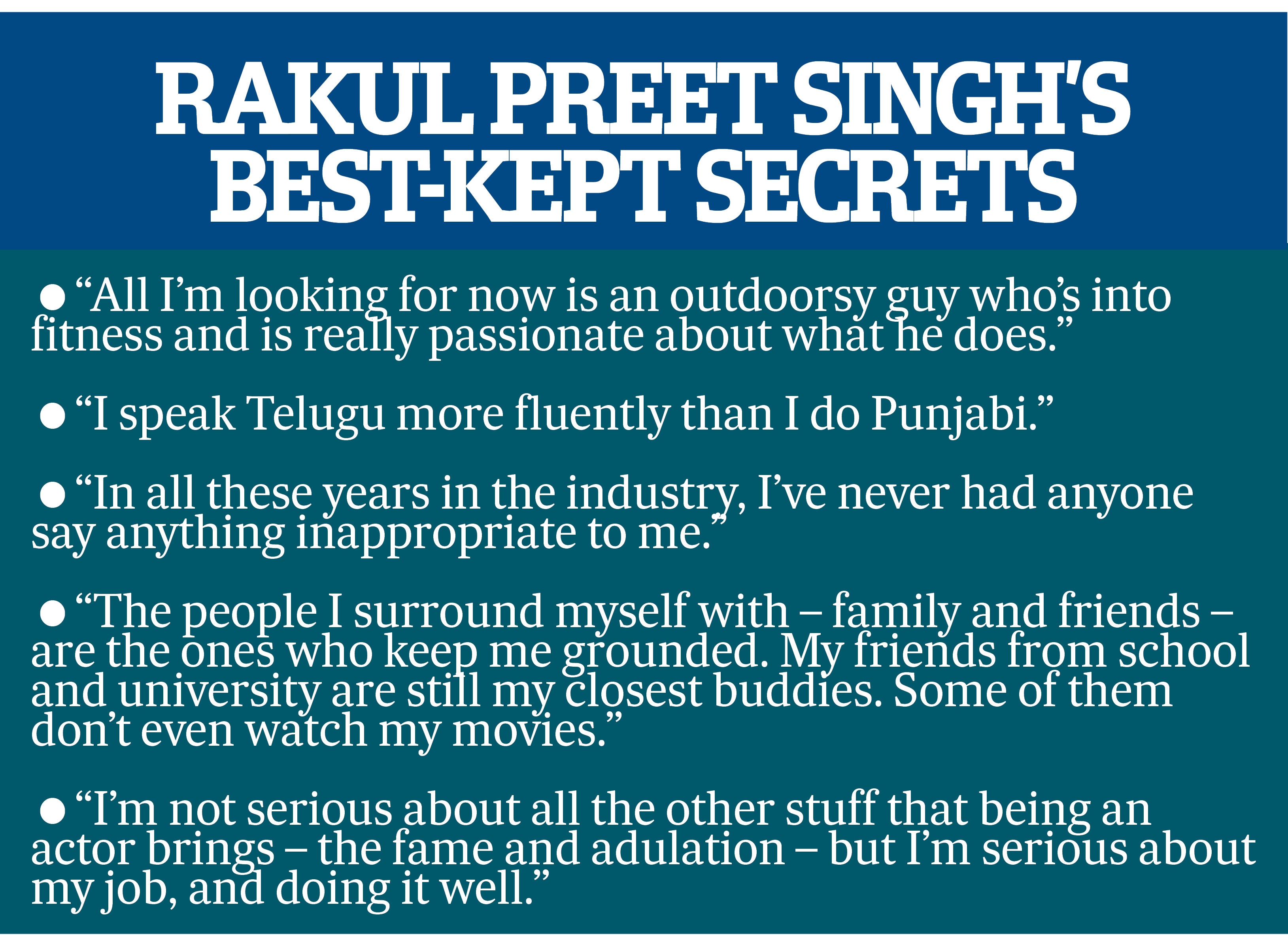 Quick five with Rakul Quick five with Rakul