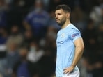 Manchester City's Sergio Aguero looks dejected after the match.