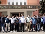 MP junior doctors association comprises around 3,000 members from six medical colleges in the state.(ANI Photo)