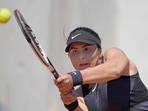 Canada's Bianca Andreescu plays a return shot. Canada's Bianca Andreescu plays a return shot.