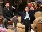 David Schwimmer and Matthew Perry in a still from Friends: The Reunion.