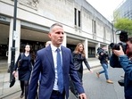 Former Manchester United footballer Ryan Giggs leaves Manchester Crown Court where he appeared on charges of assaulting two women, in Manchester.